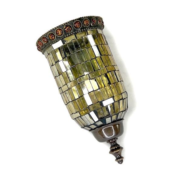 Bombay Co. Vintage Gold Mosaic Tudor-Style Hanging Tea Light Lamp - Picture 4 of 7
